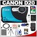 Canon PowerShot D20 Shock & Waterproof GPS Digital Camera with 16GB Card + Case + Tripod + HDMI Cable + Float Strap + Accessory Kit