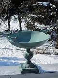 Unique Arts Copper coated aluminum birdbath-green