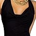 Cocobla Women Cocktail Mini Dress Club Party Black V-neck Backless Skirt