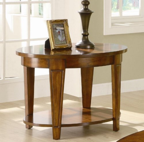 End Table with Shelf Cherry Finish