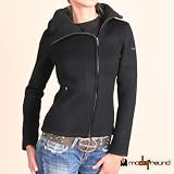 BENCH Tower Knit Fleece Track Strickjacke schwarz - 