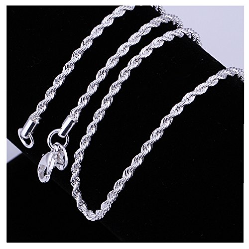 Fashion 925 Jewelry Classic Distort Rope Beautiful Sterling Silver Necklace Chain For Women Men