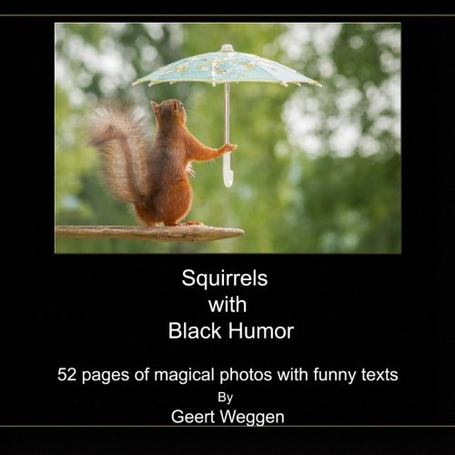 Squirrels  with  Black Humor: 52 pages of magical photos with funny texts By  Geert Weggen (Squirrel photos by Geert Weggen) (Volume 4)