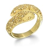 Gold Tone Marcasite Snake Ring