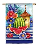 IMAGE OF Garden Flag Birdhouse And Watermelon