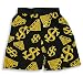 Fun Boxer - Mens 'Diamonds and Dollars' Cotton Boxer Shorts, Black, Gold