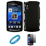 Black 2 Piece Crystal Hard Snap-On Protector Case for Sony Ericsson XPERIA  ....