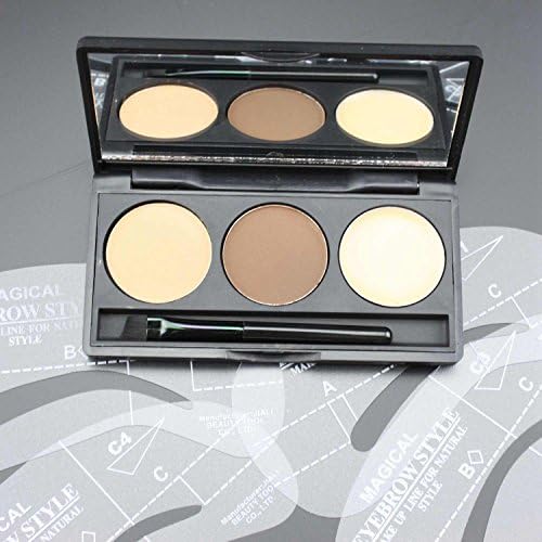 Frola cosmetics - Eyebrow Powder Eye Brow Palette Cosmetic Shading Kit Brush Mirror Comes with Stencils