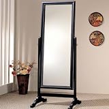 Coaster Rectangular Grand Cheval Mirror in Black