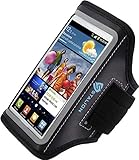 Galaxy S3 Armband : Stalion&reg; Sports Running & Exercise Gym Sportband (Jet Black) Water Resistant + Sweat Proof + Key Holder