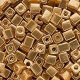 Miyuki 4mm Glass Cube Beads Metallic Gold #1053 10 Grams