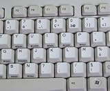 FRENCH AZERTY NON-TRANSPARENT KEYBOARD STICKER FOR LAPTOP, DESKTOP WITH BLACK LETTERING AND WHITE BACKGROUND