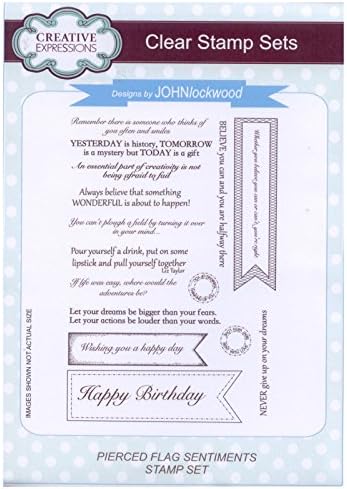 John Lockwood Elements A5 Clear Stamp Set - CEC741 Pierced Flag Sentiments