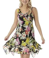 Sexy Crinkled Asymmetric Polyester Floral Print  Dress