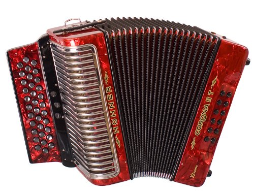 NEW HOHNER ACORDEON GERMAN CORONA II XTREME TEX MEX 3 SWITCH RED EAD ACCORDION