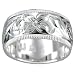 T43R523--Sterling Silver Hawaiian Jewelry 10mm Plumeria Hand Engraved Ring Band