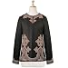 Oriental Motifs Embroidered Black Wool Jacket (Petite, Tall & Misses Sizes XS-3X)