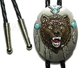 BOLO TIE - bear head (oval)