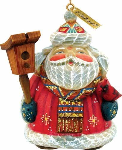 G.Debrekht Feathered Friends Santa Ornament G.Debrekht Feathered Friends Santa Ornament