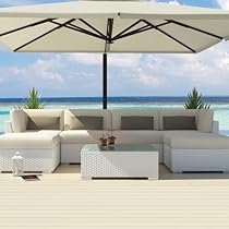 Hot Sale Uduka Outdoor Sectional Patio Furniture White Wicker Sofa Set Diani Off White All Weather Couch