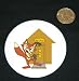 3 button / pin printed with robbery, hen, in, fox, breaking, animal, house