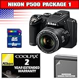 Nikon COOLPIX P500 12.1 CMOS Digital Camera with 36x NIKKOR Wide-Angle Opti ....