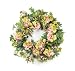 Melrose International 26-Inch Diameter Shades of Pink Hydrangea and Berries on a Bed of Lush Green Grape Leaves