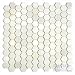 White Marble 1" Hexagon HONED Mosaic Tile Meshed on 12x12 sheet