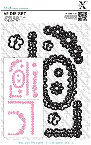 Brand New Xcut A5 Die Set 10/Pkg-Naive Floral Borders Brand New