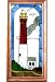 Barnegat NJ LIGHTHOUSE Suncatcher Window 11x22 Glass Panel Framed