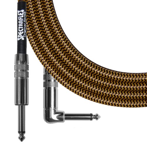 Spectraflex Original Series Right Angle Instrument Cable, 10 Foot, Tweed