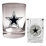 Dallas Cowboys 2 Piece Rocks and Shot Glass Set