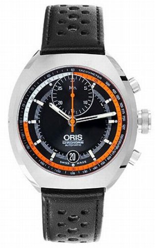 Oris Men's 672 7564 4154LS Chronoris Chronograph Black Dial Watch