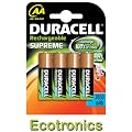 Duracell AA Rechargeable Supreme Batteries 2650 mAh 4 Pack