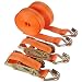 Braun 1000-2-600+3040/VE2 Spanngurt 2000 daN, zweiteilig, Farbe orange, 6 m L�nge, 35 mm Bandbreite, mit Ratsche und Spitzhaken