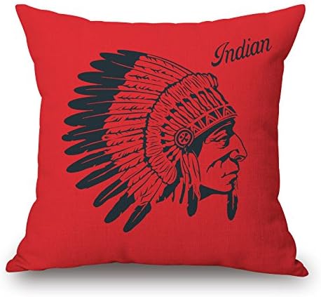STAND BY YOU American Indian Art Cushion Cover Chief Feather Headdress Deer Stag Pillow Cover Decorative Pillow Case Present