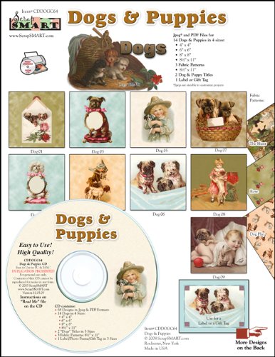 ScrapSMART - Dogs & Puppies Collection Software - Jpeg & PDF Files (CDDOGC64)