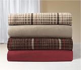 Sunbeam Tan Plaid Fleece Electric Heated Warming Throw Blanket