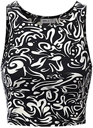 Doublju Double Racerback Active Wear Sports Wear PRINT13 Tank Top,S