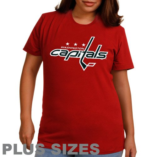 Majestic Washington Capitals Ladies Plus Size Primary Logo T-Shirt - Red (XX-Large)