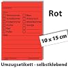 60x Umzugetiketten, Rot, Beschriftung mit Etiketten vom Umzugskarton f�r den �berblick beim Umzug, 60 St�ck