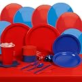 Red and Blue Party Kit for 24 Guests