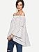 SheIn Women's Off The Shoulder Bell Sleeve Striped Blouse - White Large