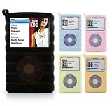 Apple iPod Video Wavy Silicone Case for 30GB, 60GB, 80GB Video - 10 Colors w/Lanyard