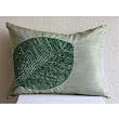 Green Leaf- Decorative Pillow Covers - Rectangle Pillow Cover with Bead Embroidery