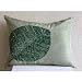 Green Leaf- Decorative Pillow Covers - Rectangle Pillow Cover with Bead Embroidery