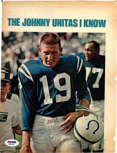 Johnny Unitas Autographed/Hand Signed 8x10 Magazine Page PSA/DNA #H96368