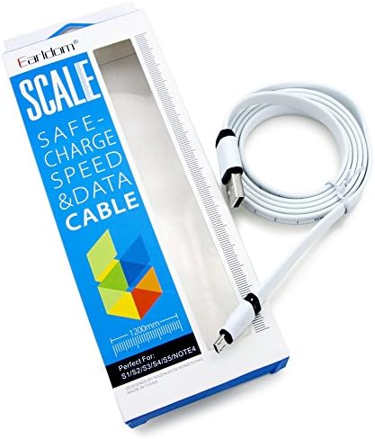 [Mark8] Reversible Tapeline Measure Ruler USB Charger Cable for Android- White