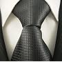 Solid Black 100% Silk Woven Mens Designer NeckTie