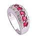 Psiroy Women's 925 Sterling Silver 1.3cttw Ruby Spinel Filled Ring